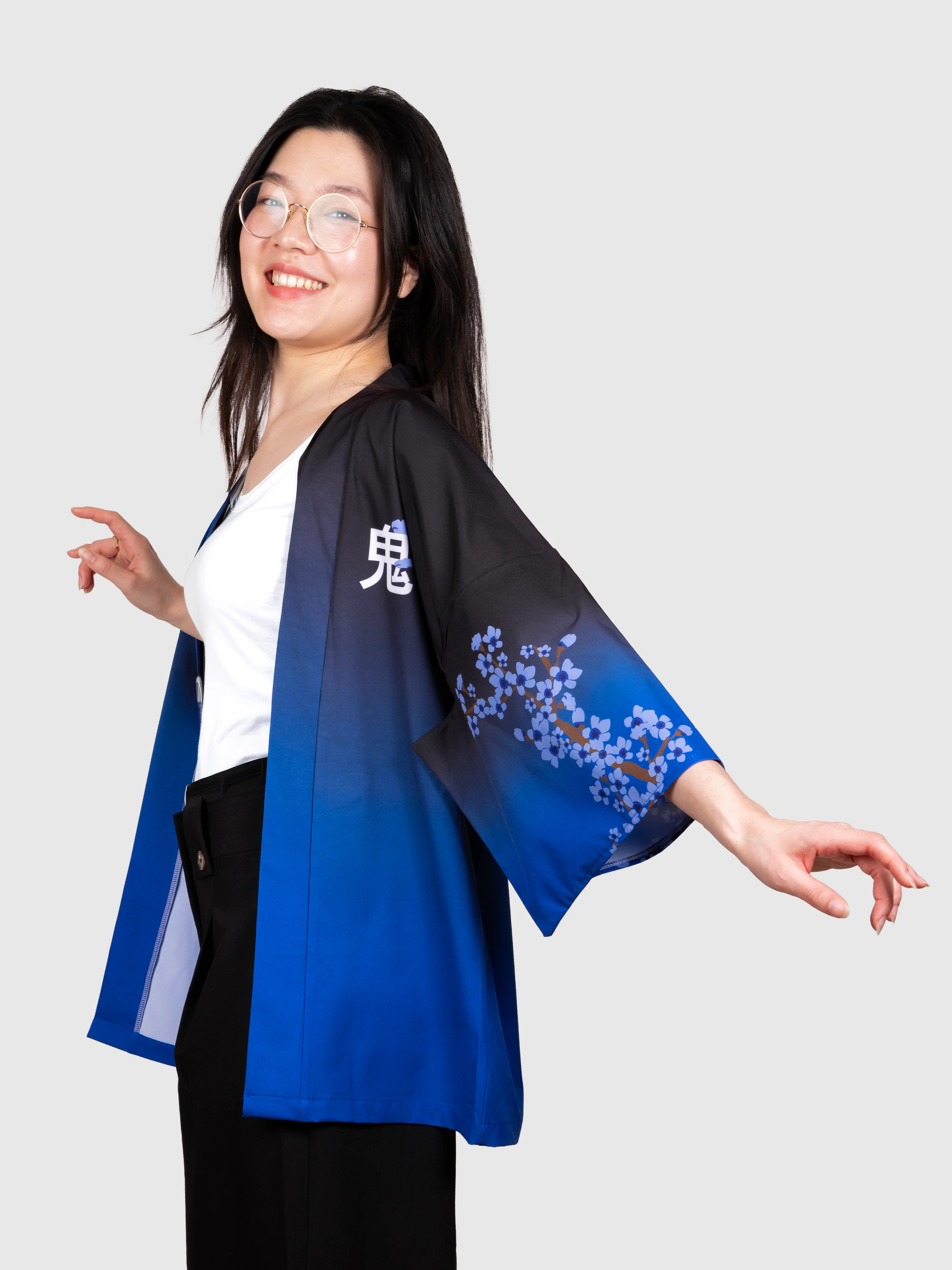 Kimono streetwear Blue Sakura - Image 3