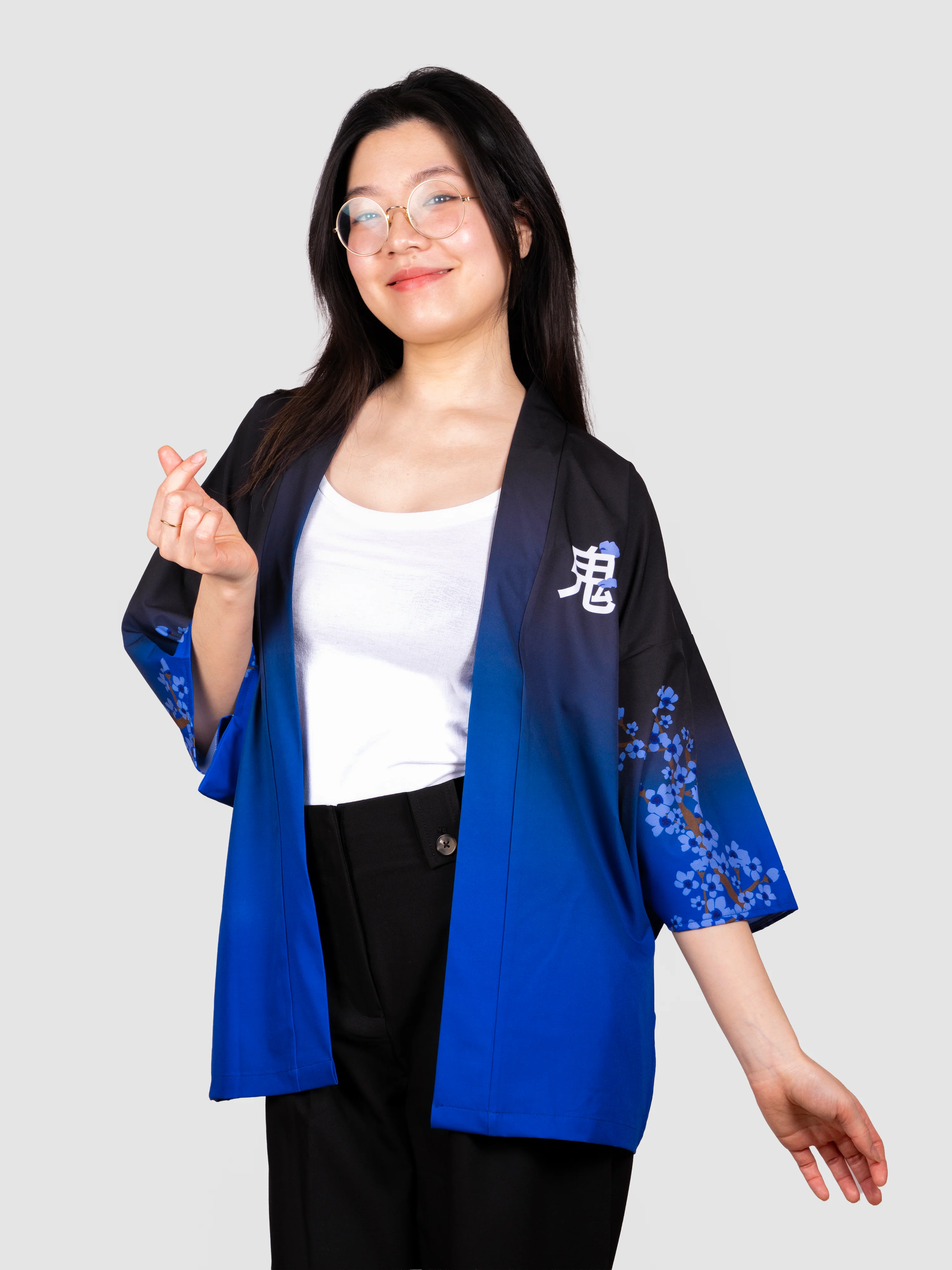 Kimono streetwear Blue Sakura - Image 4