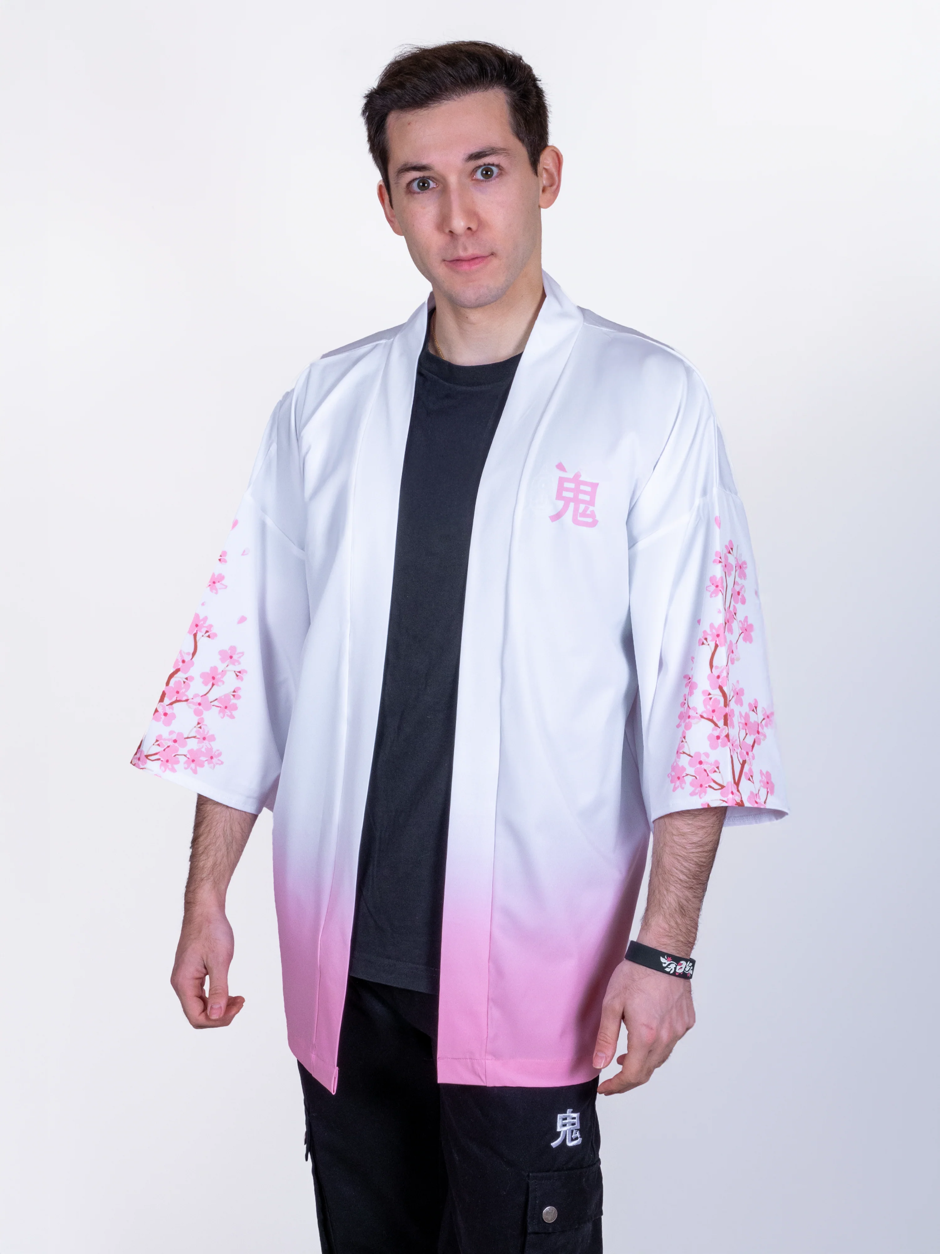 Kimono streetwear blanc sakura - Image 5